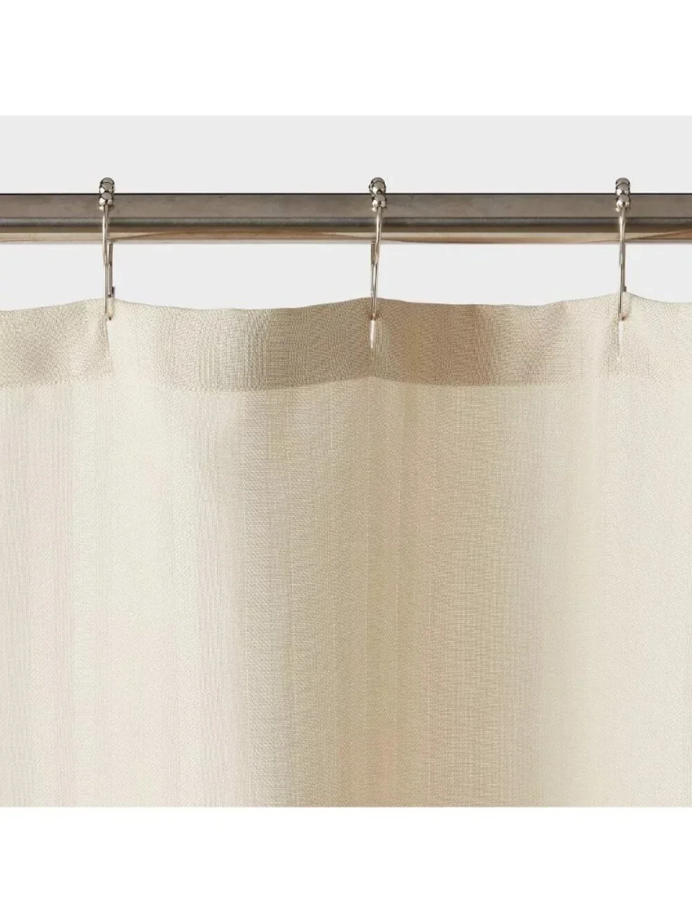Room Essentials Extra Long Tan Herringbone Poly Fabric Shower Curtain OOS